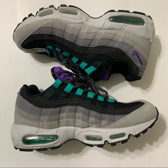 Nike Air Max 95 Grape Purple Grey Black Teal Mens Size 7 609048-030 Rare - Picture 4 of 13